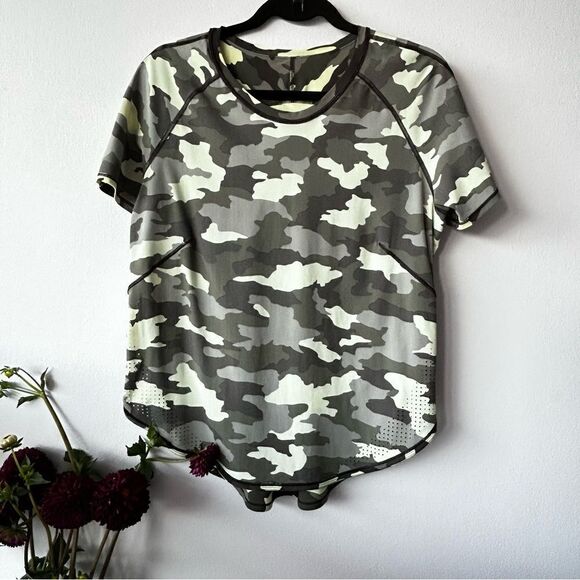 Lululemon UVP Run Short Sleeve Heritage 365 Camo Crispin Green Multi - Picture 7 of 10